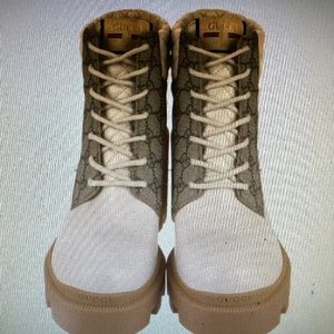 Women's Gucci GG Platform High Block Heel Ankle Boots
